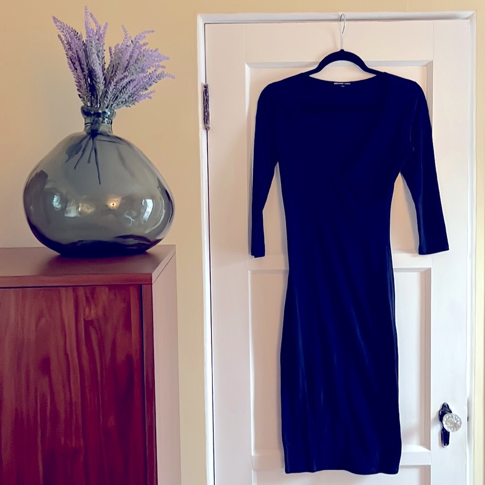 James Perse Brushed Jersey V Neck Dress